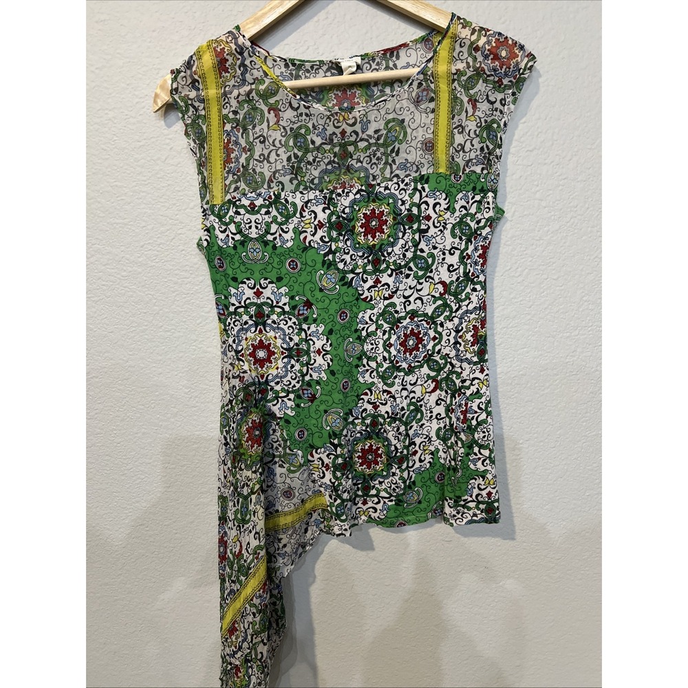 TINY Anthropologie Silk & Cotton Paisley Blouse Top Sleeveless SIZE SMALL